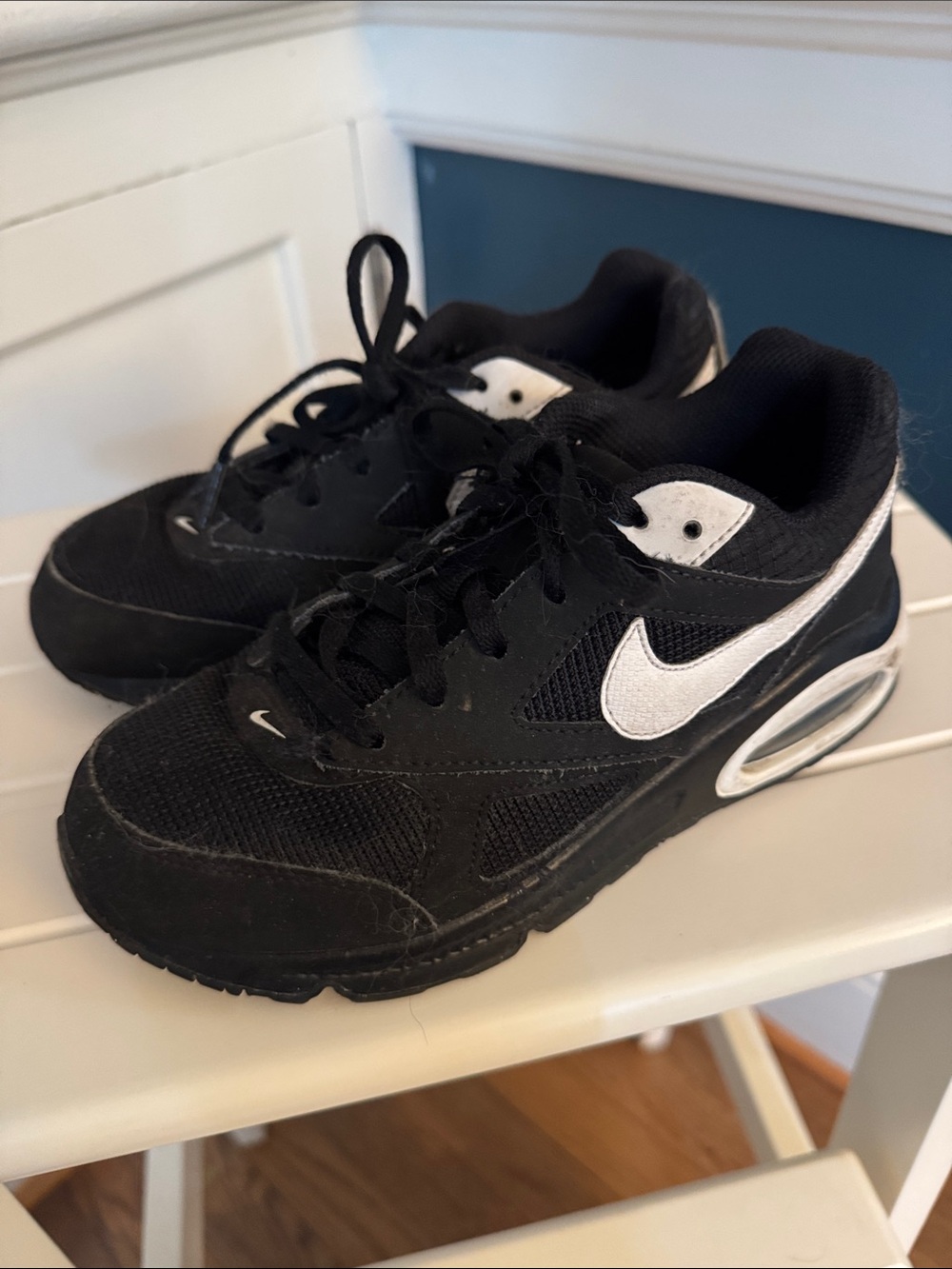Nike Kids Black and White Mesh Swoosh Sneakers